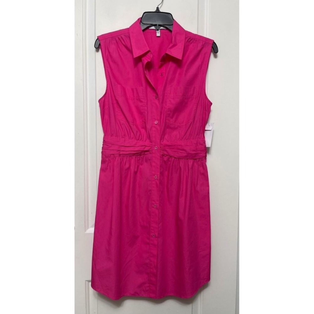New Derek Lam 10 Crosby Cora Sleeveless Cotton Shirtdress Pink size 6 - Picture 4 of 12